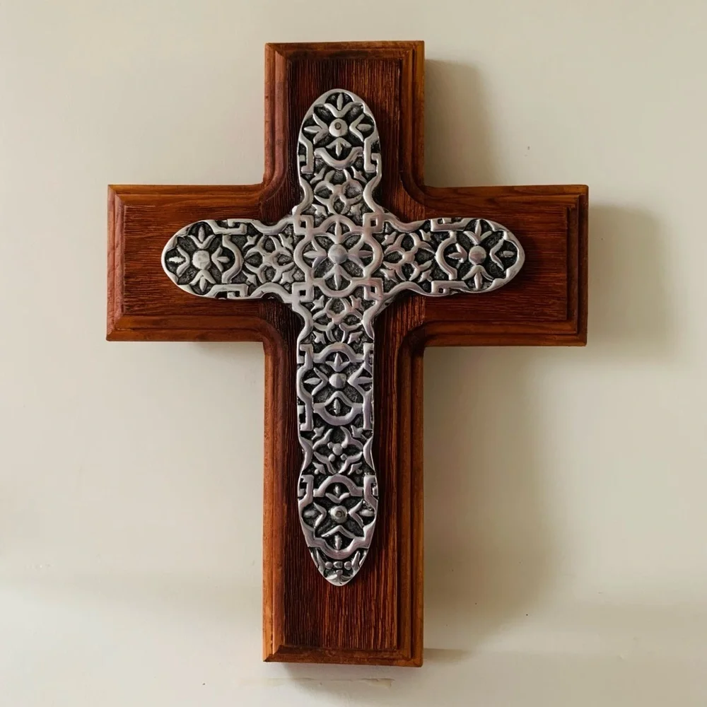 Wooden and metal cross